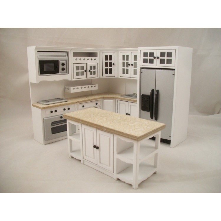 Deluxe Kitchen  Set  White Marble  T5414 dollhouse 